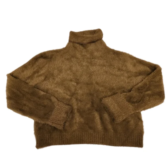 Nasty Gal Green Fuzzy Crop Turtleneck Sweater L - Picture 8 of 13